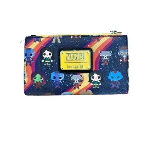Loungefly Guardians Of The Galaxy Wallet Marvel Chibi All Over Print AOP NWOT